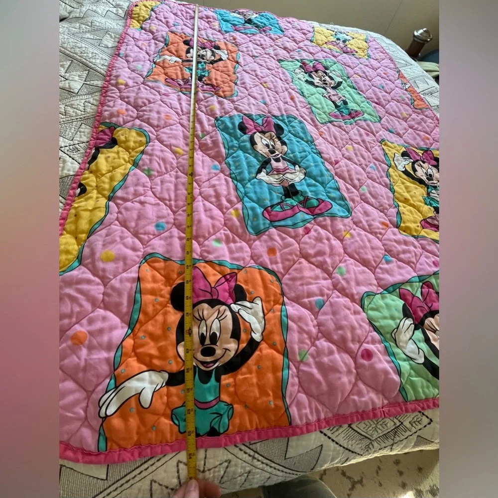 Vintage Disney Minnie Mouse Ballerina Pink Quilt Dundee 80’s Retro Crib Nursery